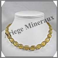 FLUORITE JAUNE - Collier Compos - Ovales 16x12 mm - 44 cm - M001