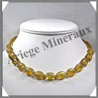 FLUORITE JAUNE - Collier Compos - Ovales 16x12 mm - 46 cm - FLJA-M002