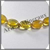 FLUORITE JAUNE - Collier Compos - Ovales 16x12 mm - 46 cm - FLJA-M002