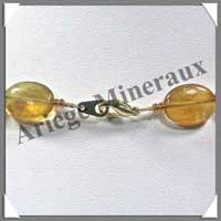 FLUORITE JAUNE - Collier Compos - Ovales 16x12 mm - 46 cm - FLJA-M002