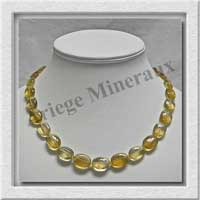 FLUORITE JAUNE - Collier Compos - Ovales 16x12 mm - 48 cm - M003