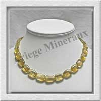 FLUORITE JAUNE - Collier Compos - Rectangles 16x12 mm - 44 cm - M002
