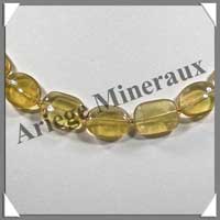 FLUORITE JAUNE - Collier Compos - Ovales et Rectangles 16x12 mm alterns - 45 cm - M001
