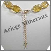FLUORITE JAUNE - Collier Compos - Ovales et Rectangles 16x12 mm alterns - 45 cm - M001