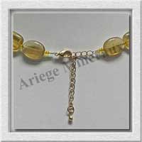 FLUORITE JAUNE - Collier Compos - Ovales et Rectangles 16x12 mm alterns - 43 cm - M003