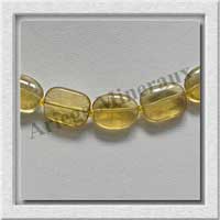 FLUORITE JAUNE - Collier Compos - Ovales et Rectangles 16x12 mm alterns - 45 cm - M004
