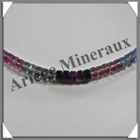 FLUORITE Multicolore - Collier Compos - Cylindres 6x4 mm - 42 cm - M001