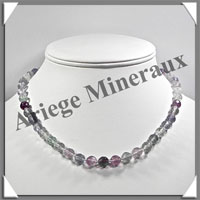 FLUORITE - Collier Perles Facetes 8 mm - 45 cm - M001