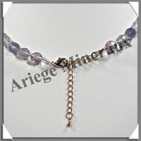 FLUORITE - Collier Perles Facetes 8 mm - 45 cm - M001