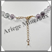 FLUORITE Arc en Ciel - Collier Perles 8 mm - 45 cm - M001