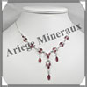 GRENAT Cristallis - Collier Argent - 22 Cabochons - 42 cm - P002 Malawi