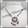 GRENAT Cristallis - Collier Argent - 25 Cabochons - 42 cm - P005 Malawi
