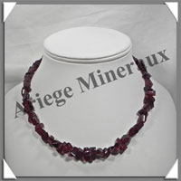 GRENAT - Collier Baroque (Morceaux de 8  15 mm) - 43 cm - M001