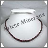 GRENAT - Collier Compos - Perles 4 mm et Olives 10 mm - 45 cm - C001