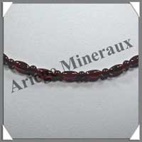 GRENAT - Collier Compos - Perles 4 mm et Olives 10 mm - 45 cm - C001