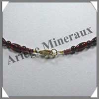 GRENAT - Collier Compos - Perles 4 mm et Olives 10 mm - 45 cm - C001