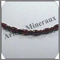 GRENAT - Collier Compos - Perles 4 mm et Olives 10 mm - 44 cm - C002