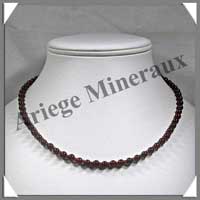 GRENAT - Collier Perles 5 mm - 44 cm - M001