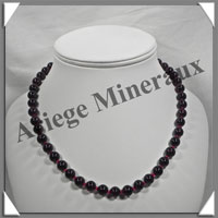 GRENAT - Collier Perles 8 mm - 45 cm - C002