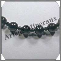 HEMATITE - Collier Perles 4 et 10 mm en altern - 44 cm - A005