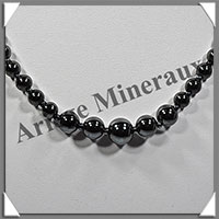 HEMATITE Magntique - Collier Perles 4  10 mm en dgrad - 44 cm - M001