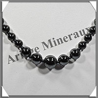 HEMATITE Magntique - Collier Perles 4  10 mm en dgrad - 43 cm - M002