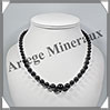 HEMATITE Magntique - Collier Perles 4  12 mm en dgrad - 43 cm - M001 Brsil