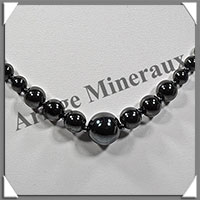 HEMATITE Magntique - Collier Perles 4  12 mm en dgrad - 43 cm - M003