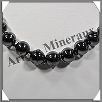 HEMATITE Magntique - Collier Perles 4  12 mm en dgrad - 44 cm - M004