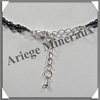 HEMATITE Magntique - Collier Perles 4  12 mm en dgrad - 44 cm - M004