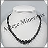 HEMATITE Magntique - Collier Perles 4  12 mm en dgrad - 43 cm - M005 Brsil