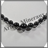 HEMATITE Magntique - Collier Perles 4  12 mm en dgrad - 42 cm - M006