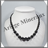 HEMATITE Magntique - Collier Perles 4  12 mm en dgrad - 44 cm - M007