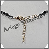 HEMATITE Magntique - Collier Perles 4  12 mm en dgrad - 44 cm - M007
