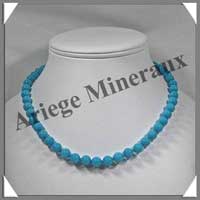 HOWLITE TURQUOISE (Colore) - Collier Perles 8 mm - 44 cm - M002