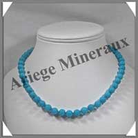 HOWLITE TURQUOISE (Colore) - Collier Perles 8 mm - 44 cm - M003