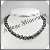 JASPE DALMATIEN - Collier Perles 10 mm - 43 cm - M001
