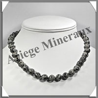 JASPE DALMATIEN - Collier Perles 10 mm - 43 cm - M002