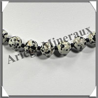 JASPE DALMATIEN - Collier Perles 8 mm - 44 cm - M001