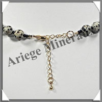 JASPE DALMATIEN - Collier Perles 8 mm - 44 cm - M001