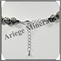 JASPE DALMATIEN - Collier Perles 8 mm - 44 cm - M002