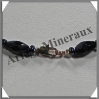 JAIS - Collier Compos - Perles Anciennes Facetes - 45 cm - B001