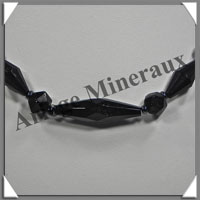 JAIS - Collier Compos - Perles Anciennes Facetes - 45 cm - B002