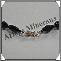 JAIS - Collier Compos - Perles Anciennes Facetes - 45 cm - B002