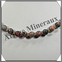 JASPE LEOPARD - Collier Perles 6 mm - 45 cm - M001