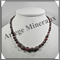 JASPE LEOPARD - Collier Perles 6  12 mm en dgrad - 45 cm - M001
