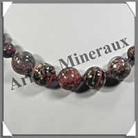 JASPE LEOPARD - Collier Perles 6  12 mm en dgrad - 45 cm - M001