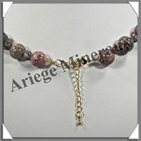 JASPE LEOPARD - Collier Perles 6 et 12 mm en altern - 48 cm - M003