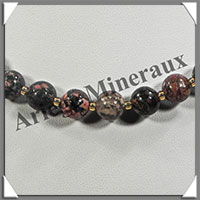 JASPE LEOPARD - Collier Perles 8 mm - 46 cm - M001