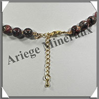 JASPE LEOPARD - Collier Perles 8 mm - 46 cm - M001